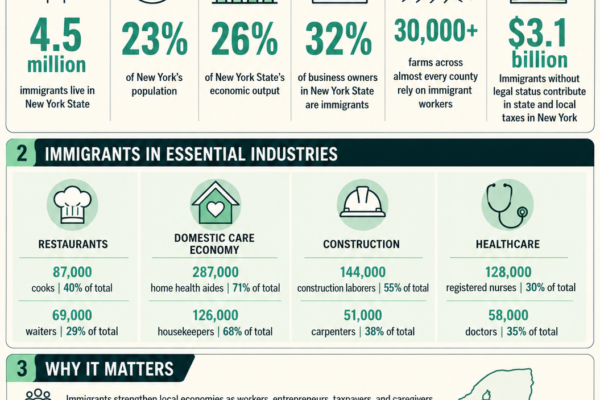 Infographic Economic Impact of Immigrants in NYS IRI Report